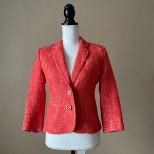BANANA REPUBLIC FACTORY | Coral Tweed Blazer Sz 4